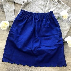 NEW J.Crew Scalloped Skirt Blue